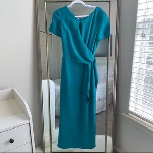MAGGY LONDON Maxi Wrap Dress 100% Silk